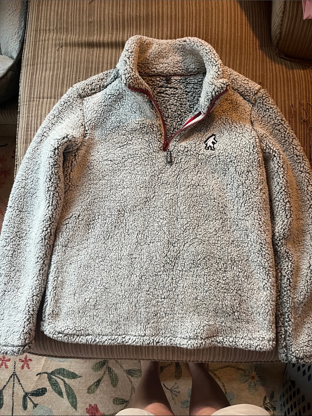 Pook Half-Zip Sherpa Jacket - Light Gray